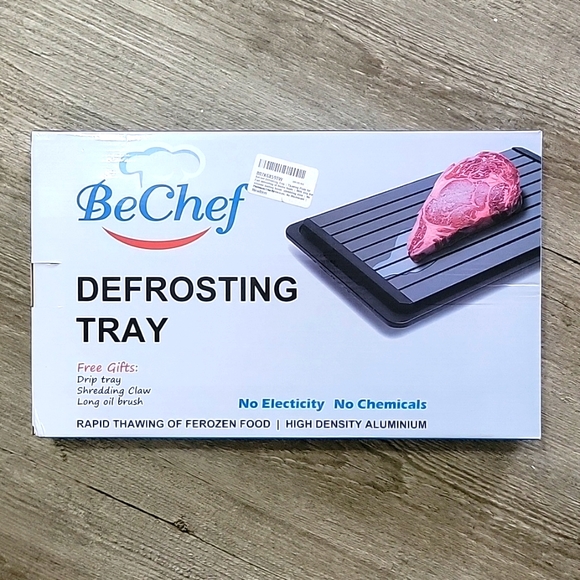 BeChef Defrosting Tray | 16"x10"x6MM Extra Large Thawing Plate - Picture 3 of 4